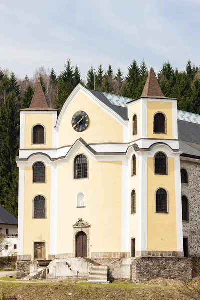 Kościół Neratov Góry Orlickie Czechy — Zdjęcie stockowe