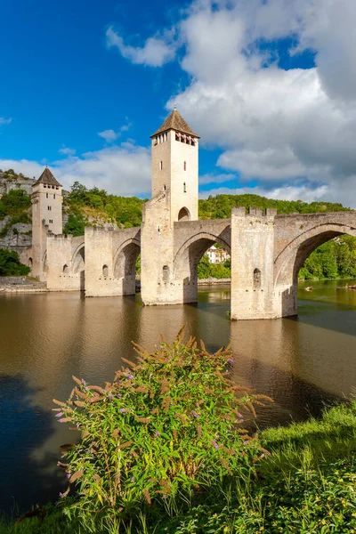 Pont Valentre Přes Lot River Cahors Jihozápadní Francie — Stock fotografie