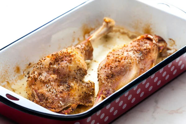 Baked Goose Legs Cumin Frying Pan — Stock Photo, Image