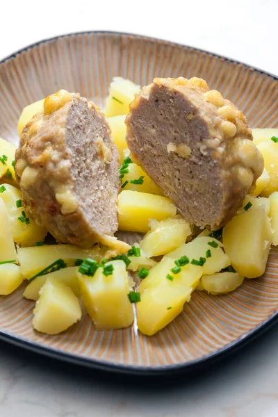 Мясо Фасолью Сыр Картошкой — стоковое фото