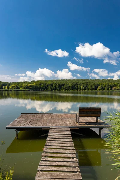 Molo Sul Laghetto Jenoi Ungheria — Foto Stock