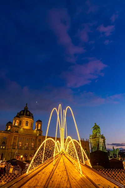 Décoration Noël Sur Place Maria Theresa Vienne Autriche — Photo