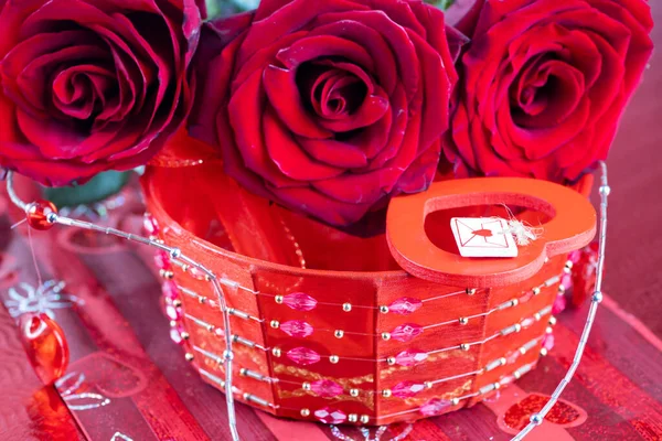 Stilleven Van Valentijnsdag Decoratie — Stockfoto