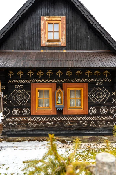 Gemaltes Volkshaus Unesco Dorf Cicmany Der Slowakei — Stockfoto