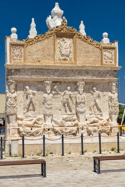 Greca Fountain Old Town Gallipoli Lecce Apulia Italy — Stock Photo, Image