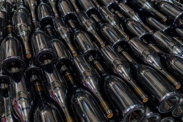 Пляшки Вина Старому Підвалі Центрі Егера Північна Угорщина — стокове фото