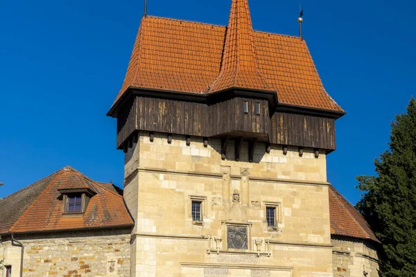 Gotisk Zatec Gate Middelalderlig Befæstning Louny Tjekkiet - Stock-foto