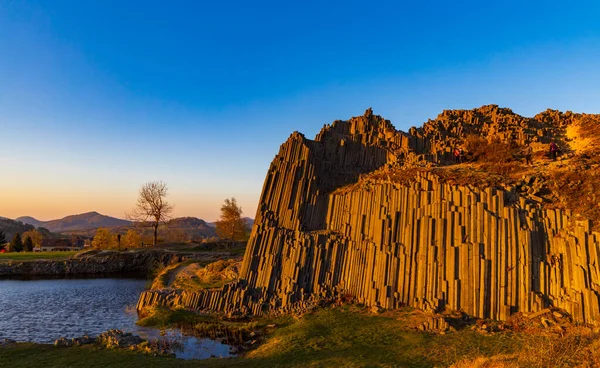 Polygonale Structuren Van Basaltzuilen Natuurmonument Panska Skala Bij Kamenicky Senov — Stockfoto