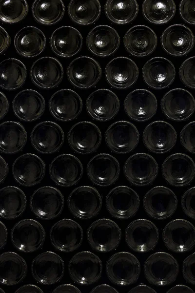 Halmozott Borosüvegek Területe Borospincében Dél Morvaország Cseh Köztársaság — Stock Fotó