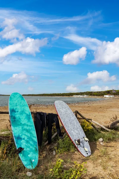 Surfboards Cartello Beach Orbetello Tuscany Italy — Stock Photo, Image