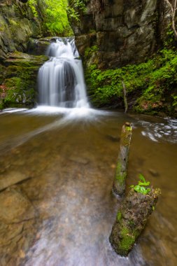 Çek Cumhuriyeti, Kuzey Moravya, Nizky Jesenik 'teki Huntava nehrinde Resov şelaleleri