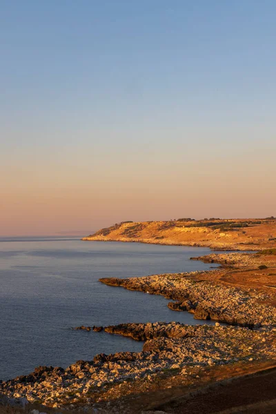 Tájkép Közelében Torre Sant Emiliano Otranto Salento Partján Apulia Régió — Stock Fotó