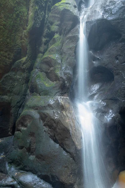 Großer Wasserfall Teplice Adrspach Felsen Ostböhmen Tschechien — Stockfoto