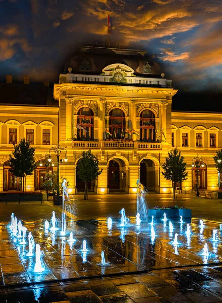 Night Time Eger Hungary — Stock Photo, Image