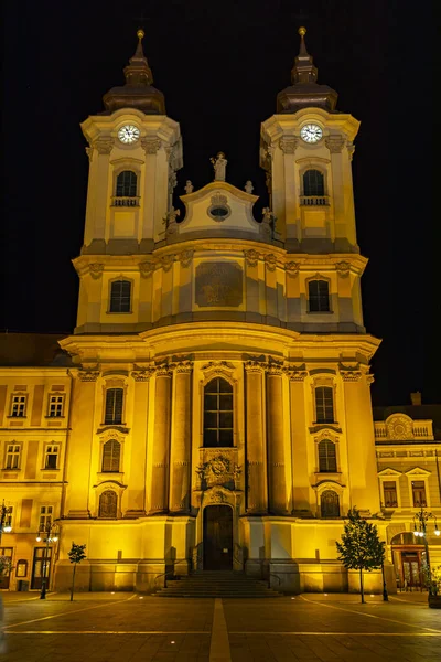 Night Time Eger Hungary — Stock Photo, Image