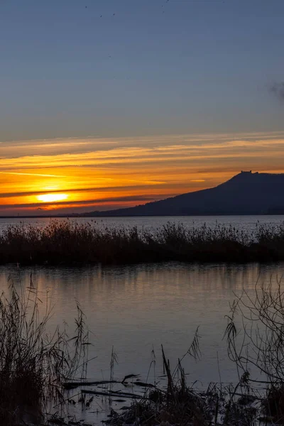 Réservoir Nove Mlyny Collines Palava Lever Soleil Hiver Moravie Sud — Photo