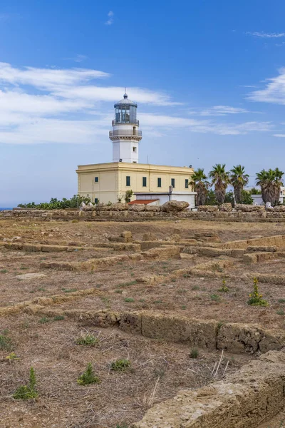 Faro Capo Colonna Cerca Crotone Calabria Italia —  Fotos de Stock