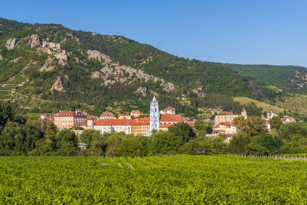 Durnstein Mit Burgruine Der Wachau Unesco Welterbe Niederösterreich Österreich — Stockfoto