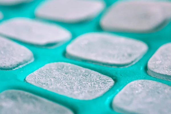 Ice Cubes Green Silicone Mold — Stock Photo, Image