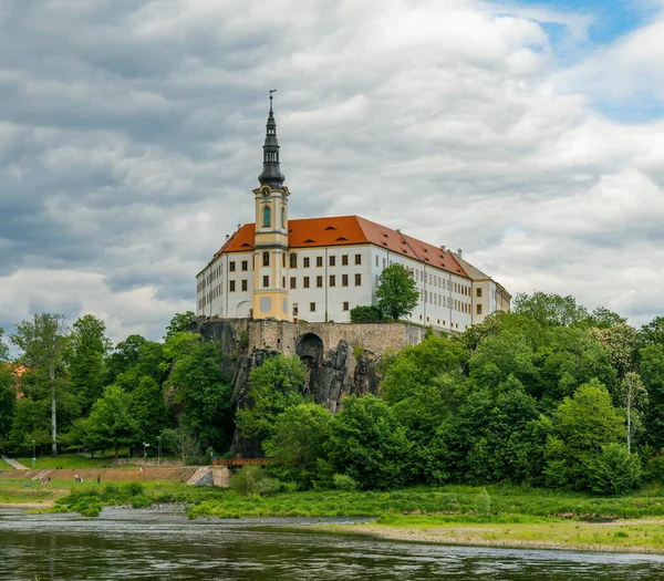 Castillo Decin Norte Bohemia República Checa — Foto de Stock