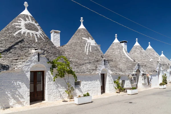 Trulli Häuser Alberobello Unesco Stätte Region Apulien Italien — Stockfoto