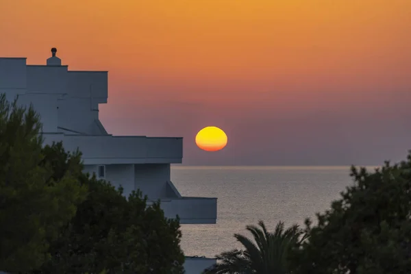 Solnedgång Rodi Garganico Nationalpark Gargano Apulien Italien — Stockfoto