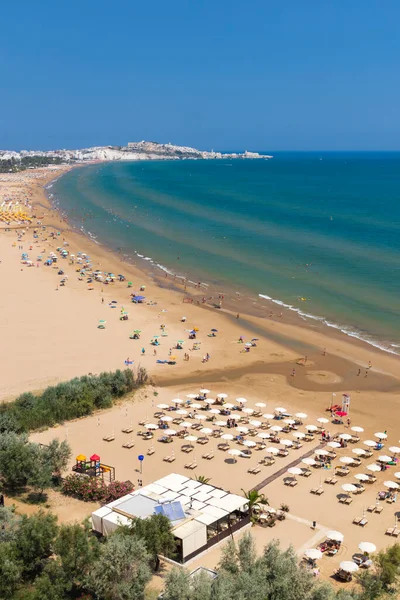 Plaża Pobliżu Vieste Park Narodowy Gargano Apulia Włochy — Zdjęcie stockowe