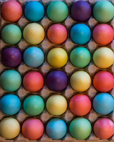 Área Puesta Fuera Huevos Pascua Colores — Foto de Stock