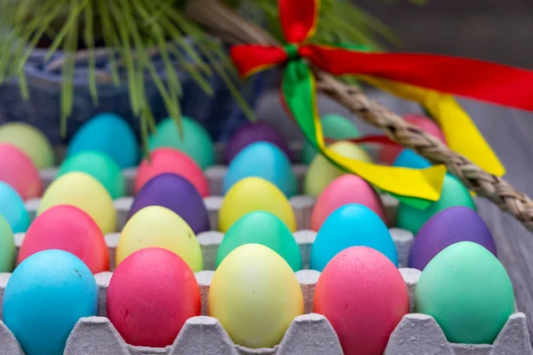 Easter Still Life Colored Eggs — Stock Photo, Image