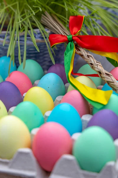 Easter Still Life Colored Eggs — Stock Photo, Image