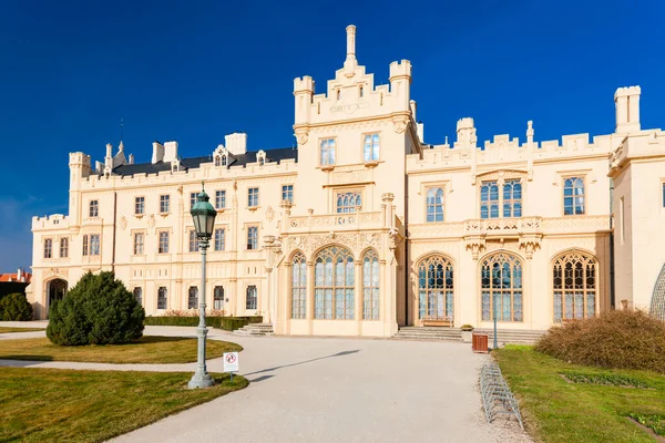 Castelul Lednice Din Moravia Sud Site Unesco Republica Cehă — Fotografie, imagine de stoc