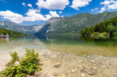 Slovenya 'daki Triglav Ulusal Parkı' nda Bohinj Gölü