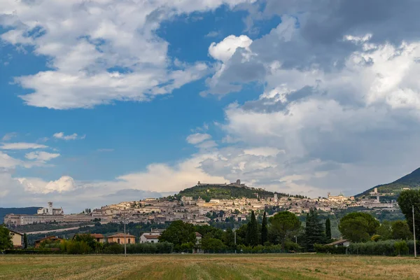Πανοραμική Θέα Της Παλιάς Πόλης Assisi Επαρχία Perugia Περιφέρεια Umbria — Φωτογραφία Αρχείου