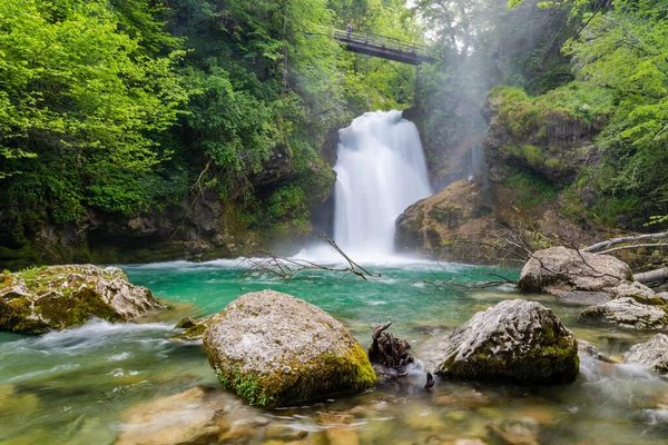 Sumový Vodopád Přírodním Parku Triglav Slovinsko — Stock fotografie