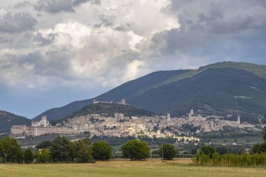 Assisi 'nin eski kenti, Perugia ili, Umbria bölgesi, İtalya