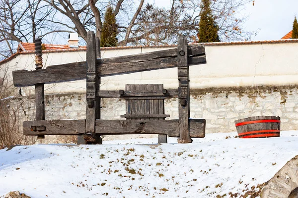 Traditionele Wijnkelders Buurt Van Sarospatak Tokaj Regio Hongarije — Stockfoto