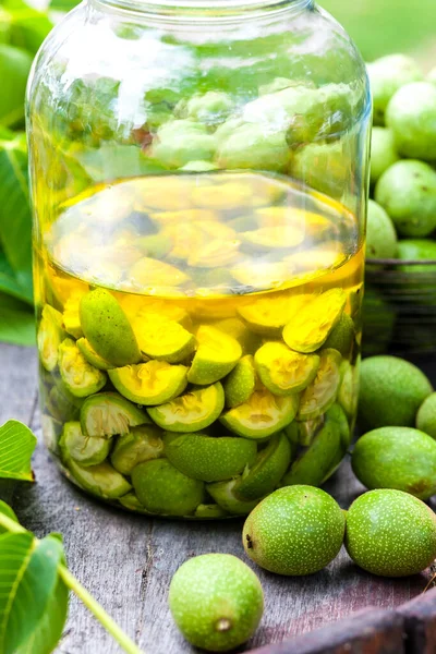 Still Life Walnut Liqueur — Stock Photo, Image