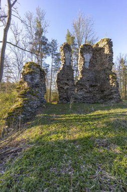 Chlum kalıntıları 13. yüzyıldan, Zbysov yakınlarında, Orta Bohemya, Çek Cumhuriyeti