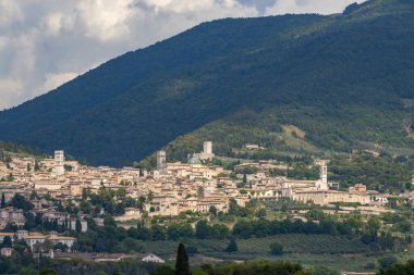 Assisi 'nin eski kenti, Perugia ili, Umbria bölgesi, İtalya