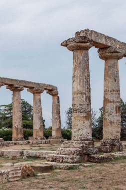 Hera Tapınağı M.Ö. 6. yüzyıldan, arkeolojik bölge Bernalda, İtalya
