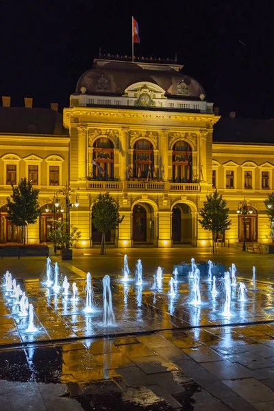 Noite Eger Hungria — Fotografia de Stock