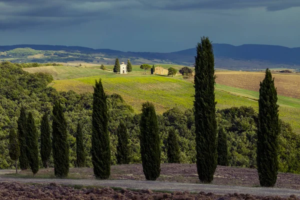 Chapel Madonna Vitaleta San Quirico Orcia Tuscany Italy — Stock Photo, Image