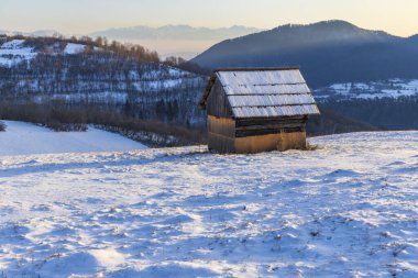 Velka Fatra, Slovakya 'da samanlı kış manzarası