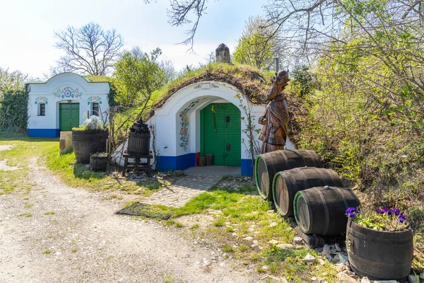 Group Typical Outdoor Wine Cellars Plze Petrov Southern Moravia Czech — Stock Photo, Image