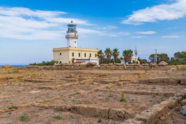 Capo Colonna 'da deniz feneri Crotone, Calabria, İtalya yakınlarında.