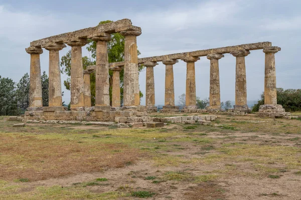 Templo Hera Partir Século Sítio Arqueológico Perto Bernalda Itália — Fotografia de Stock