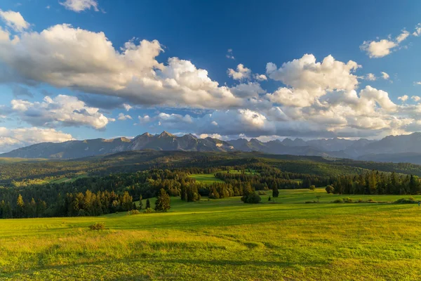 Landskap Nära Jurgow Med Höga Tatra Polen — Stockfoto