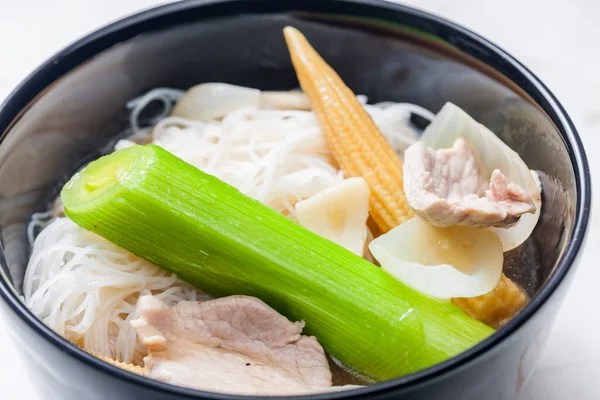 Sopa Pho Com Legumes Macarrão Arroz — Fotografia de Stock