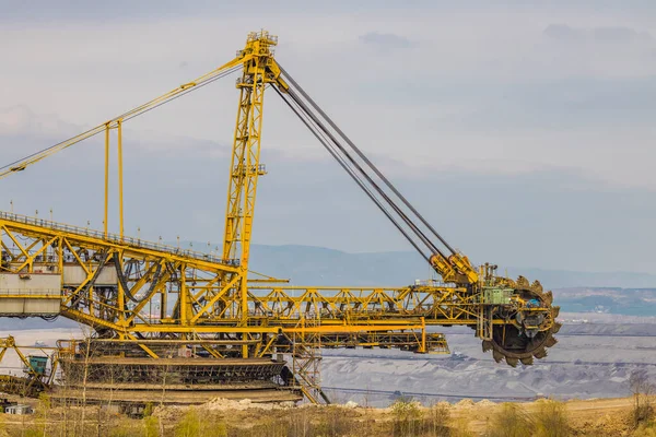 Máquina Mineração Carvão Perto Maioria Boêmia Norte República Checa — Fotografia de Stock