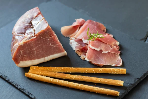 Italian Ham Served Grissini — Stock Photo, Image
